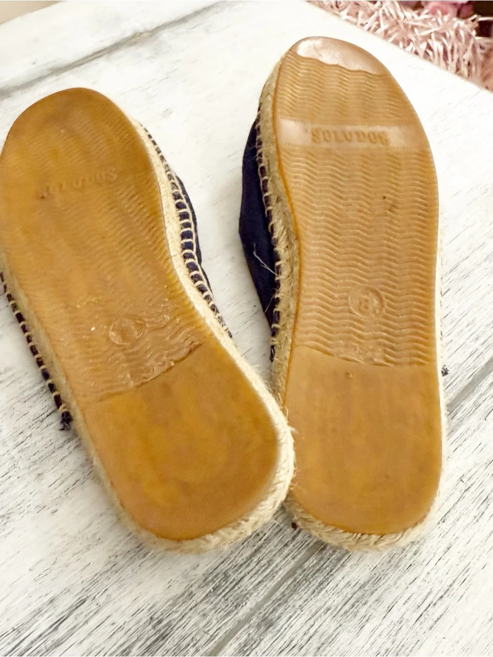 Soludos Navy Embroidered Slip-On Espadrilles size 8